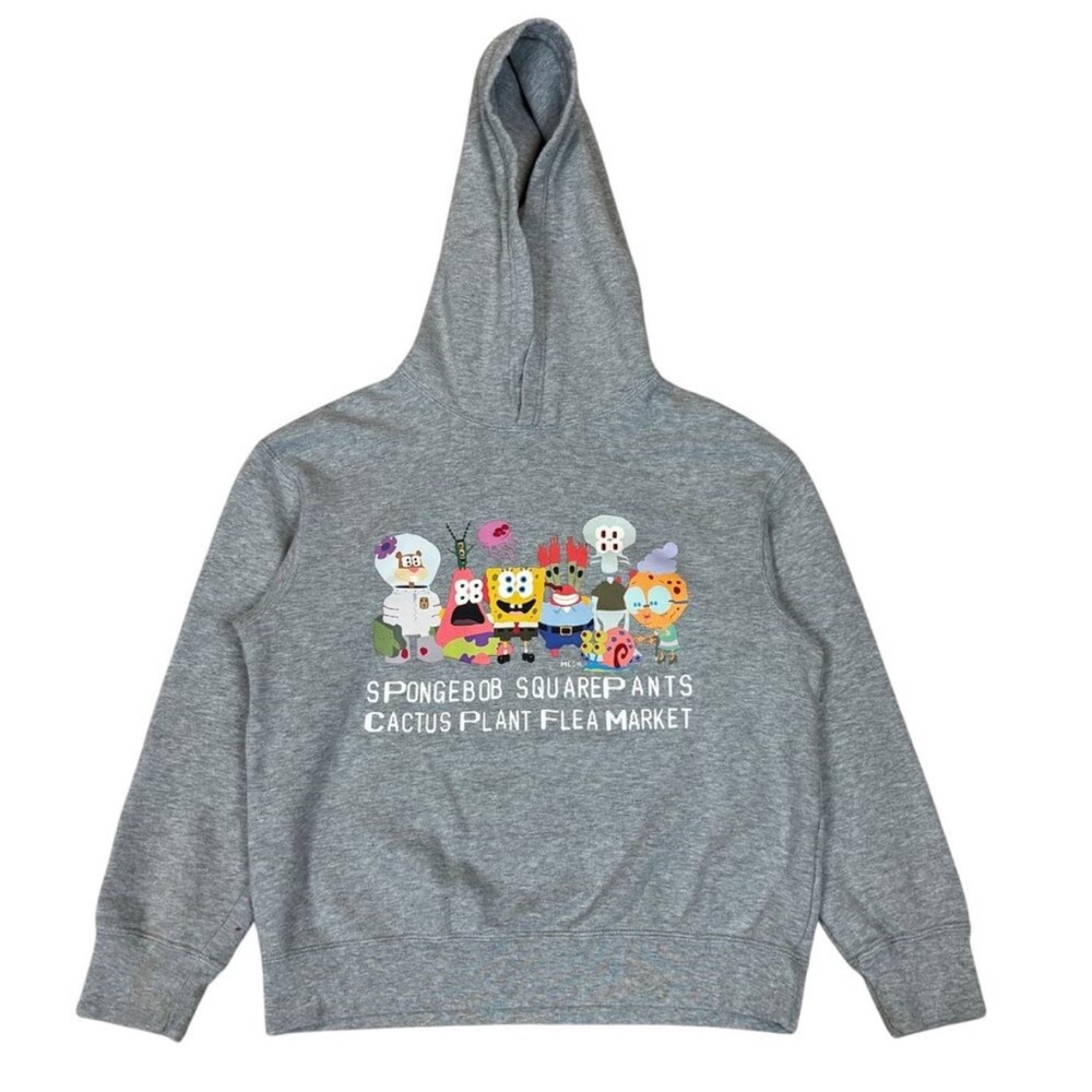 Cactus Plant Flea Market X SpongeBob Gray Hoodie
